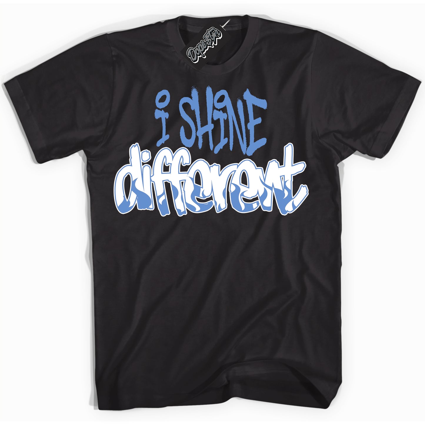 Cool Black Shirt with “ I Shine Different ” design that perfectly matches Polar Blue Dunk.