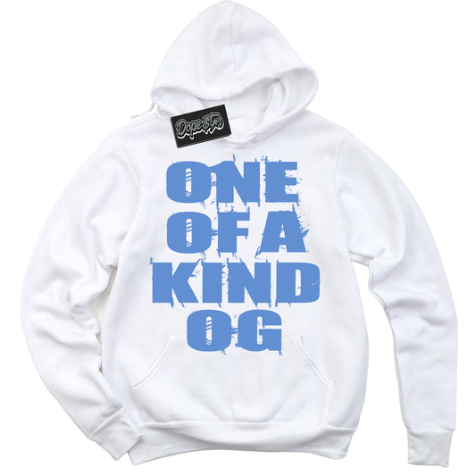 Cool White Hoodie with “ One Of A Kind ”  design that Perfectly Matches Polar Blue Dunk.