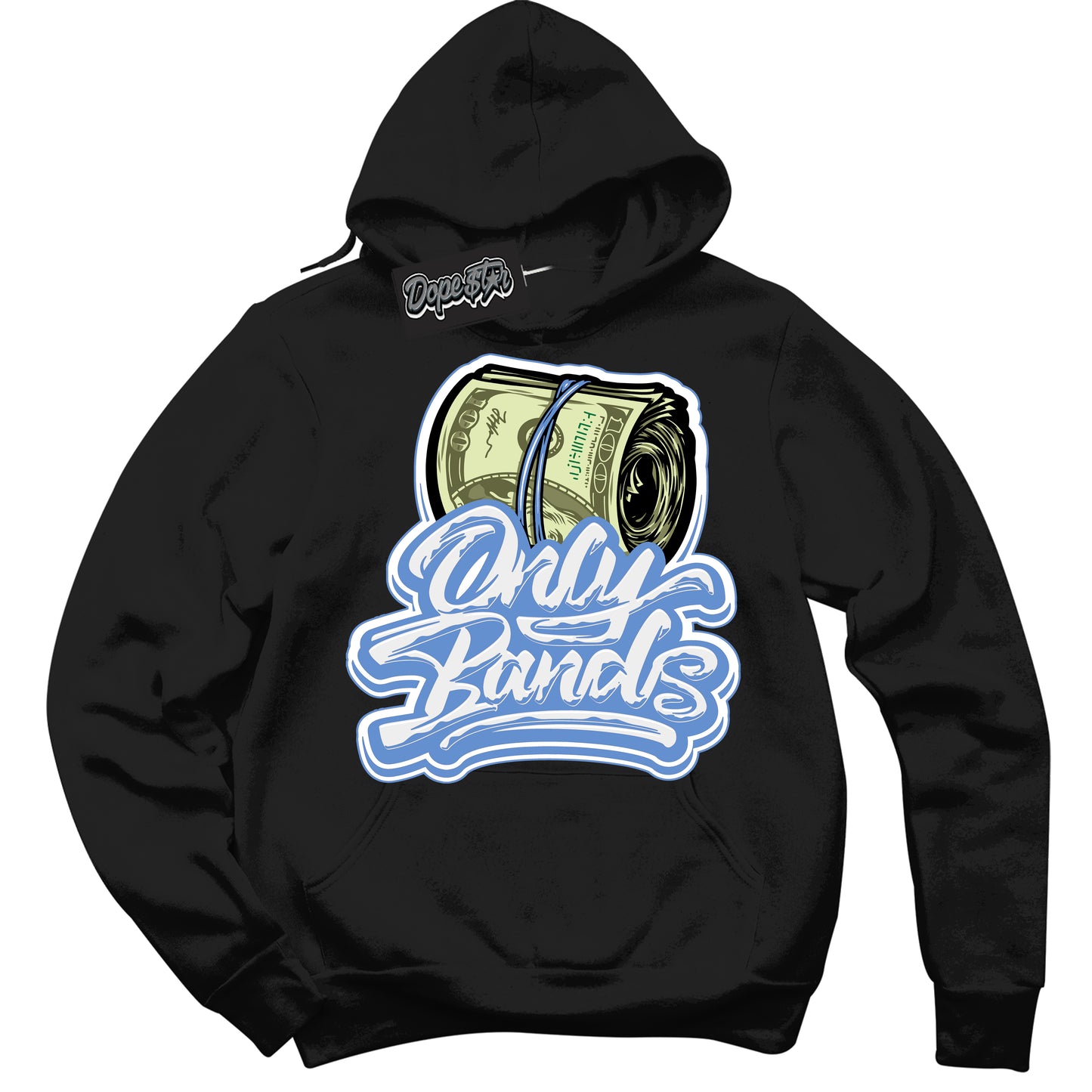 Cool Black Hoodie with “ Only Bands ”  design that Perfectly Matches Polar Blue Dunk.