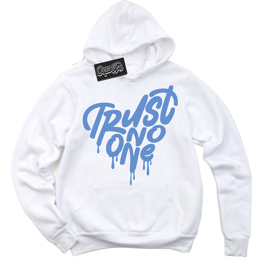 Cool White Hoodie with “ Trust No One Heart ”  design that Perfectly Matches Polar Blue Dunk.