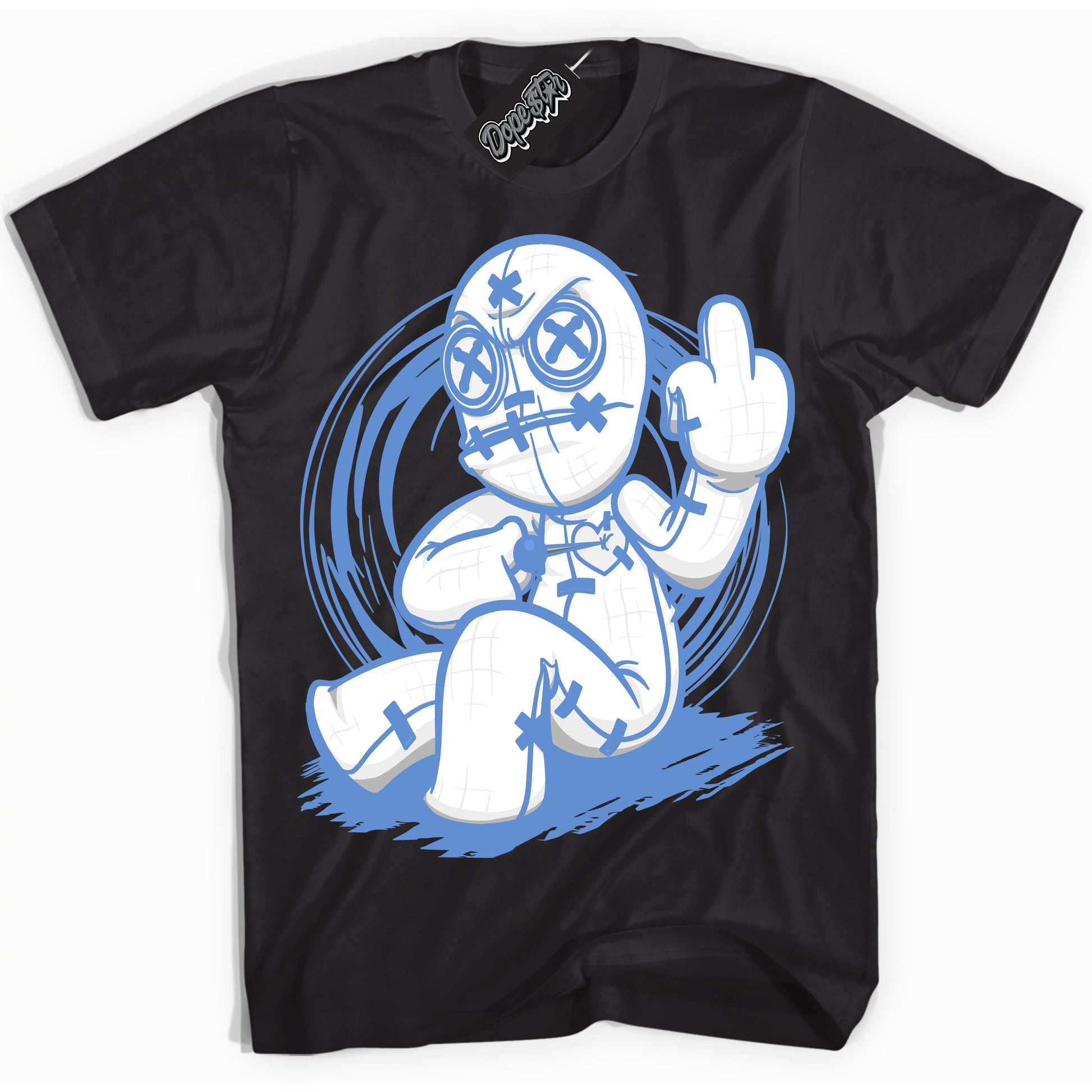 Cool Black Shirt with “ Voodoo Doll ” design that perfectly matches Polar Blue Dunk.