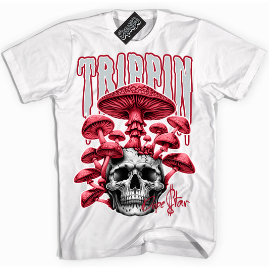 Cool White Shirt with “Trippin” design that perfectly matches Reverse Ultraman Dunk.