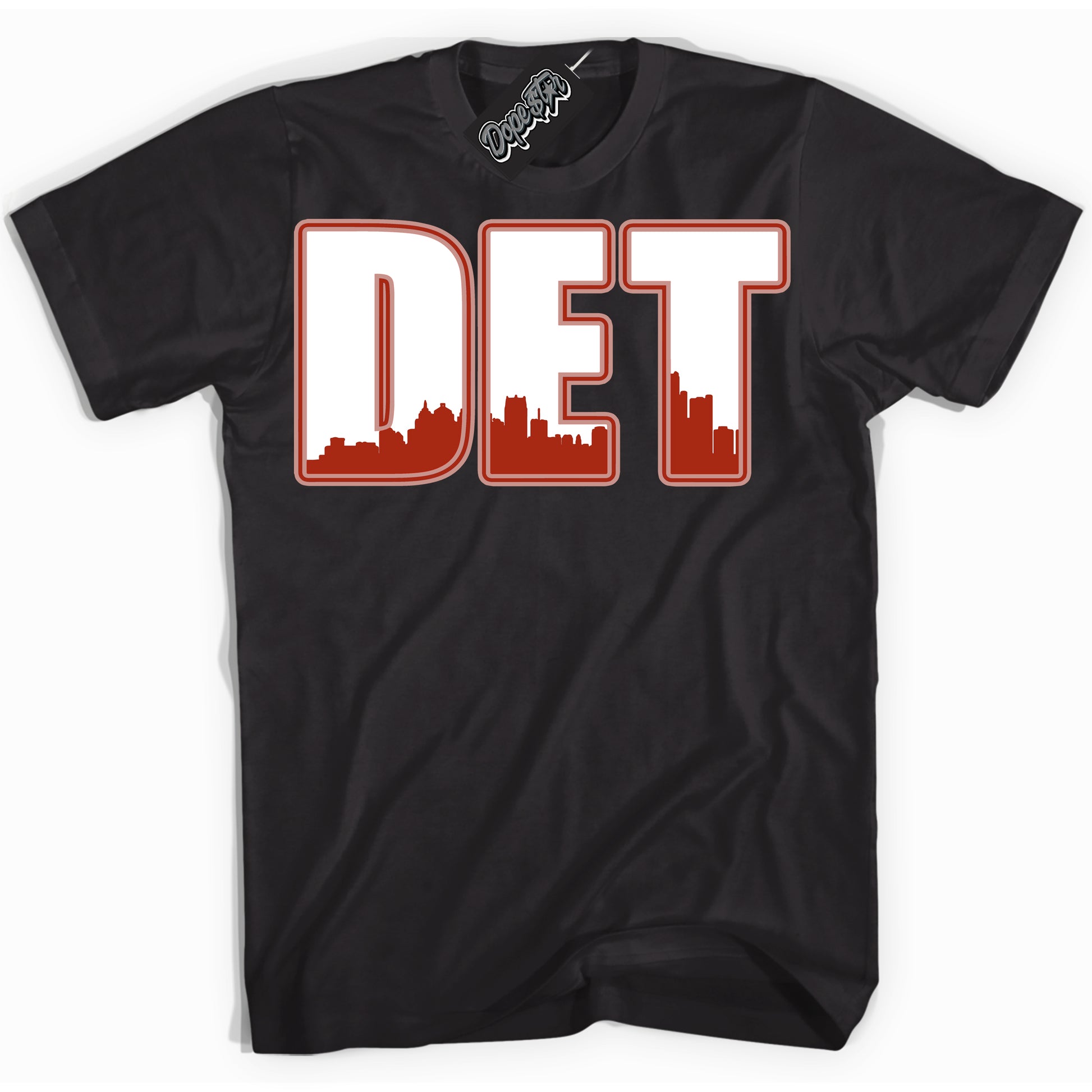 Cool Black Shirt with “Detroit” design that perfectly matches Red Stardust Dunk.