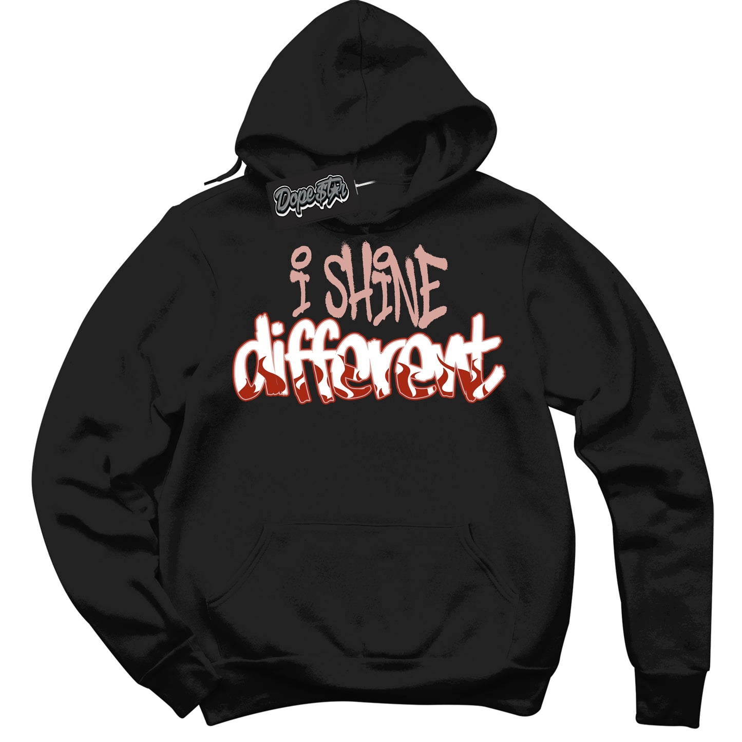 Cool Black Hoodie with “ I Shine Different” design that Perfectly Matches Red Stardust Dunk.