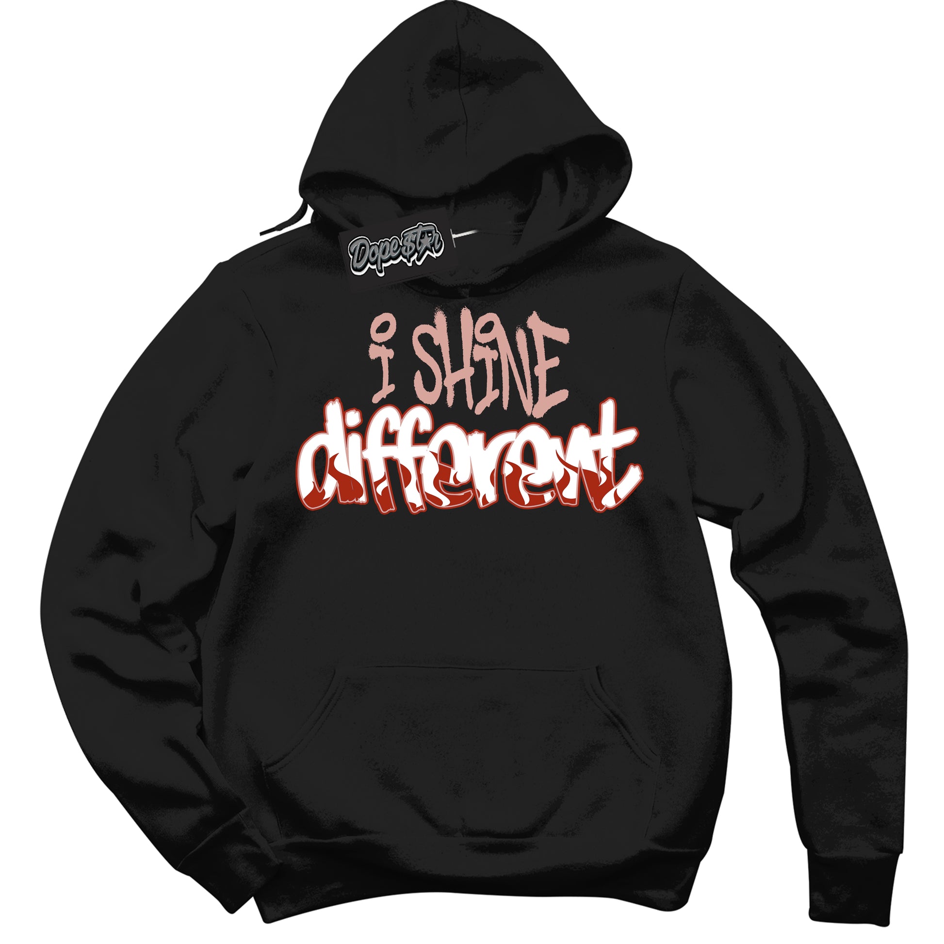 Cool Black Hoodie with “ I Shine Different” design that Perfectly Matches Red Stardust Dunk.
