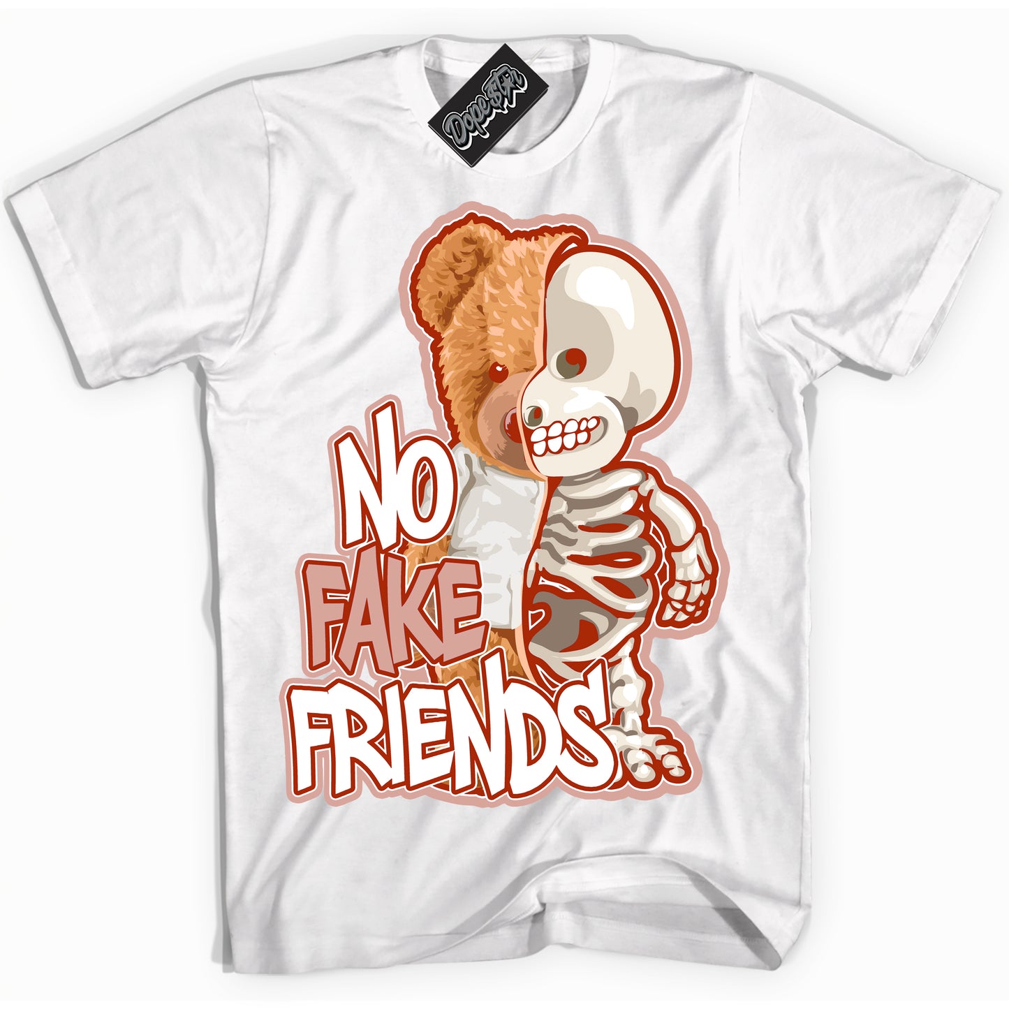 Cool White Shirt with “ No Fake Friends” design that perfectly matches Red Stardust Dunk.