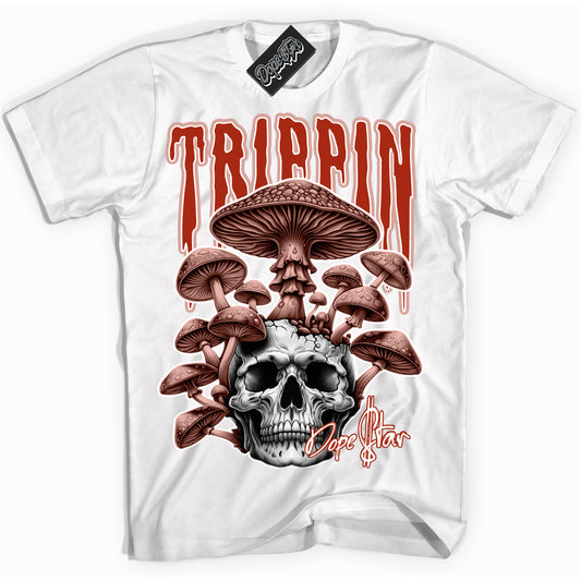 Cool White Shirt with “Trippin” design that perfectly matches Red Stardust Dunk.