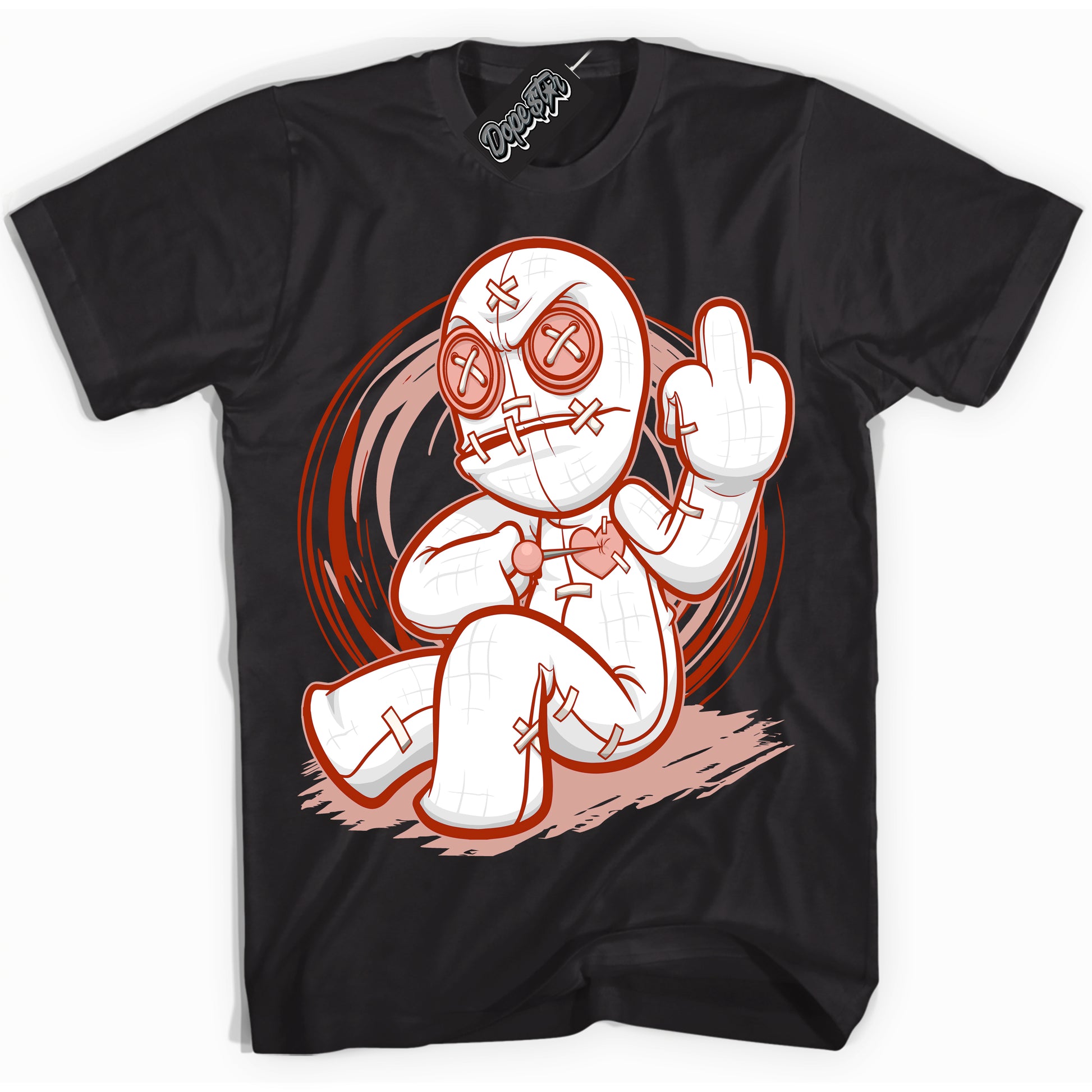 Cool Black Shirt with “Voodoo Doll” design that perfectly matches Red Stardust Dunk.