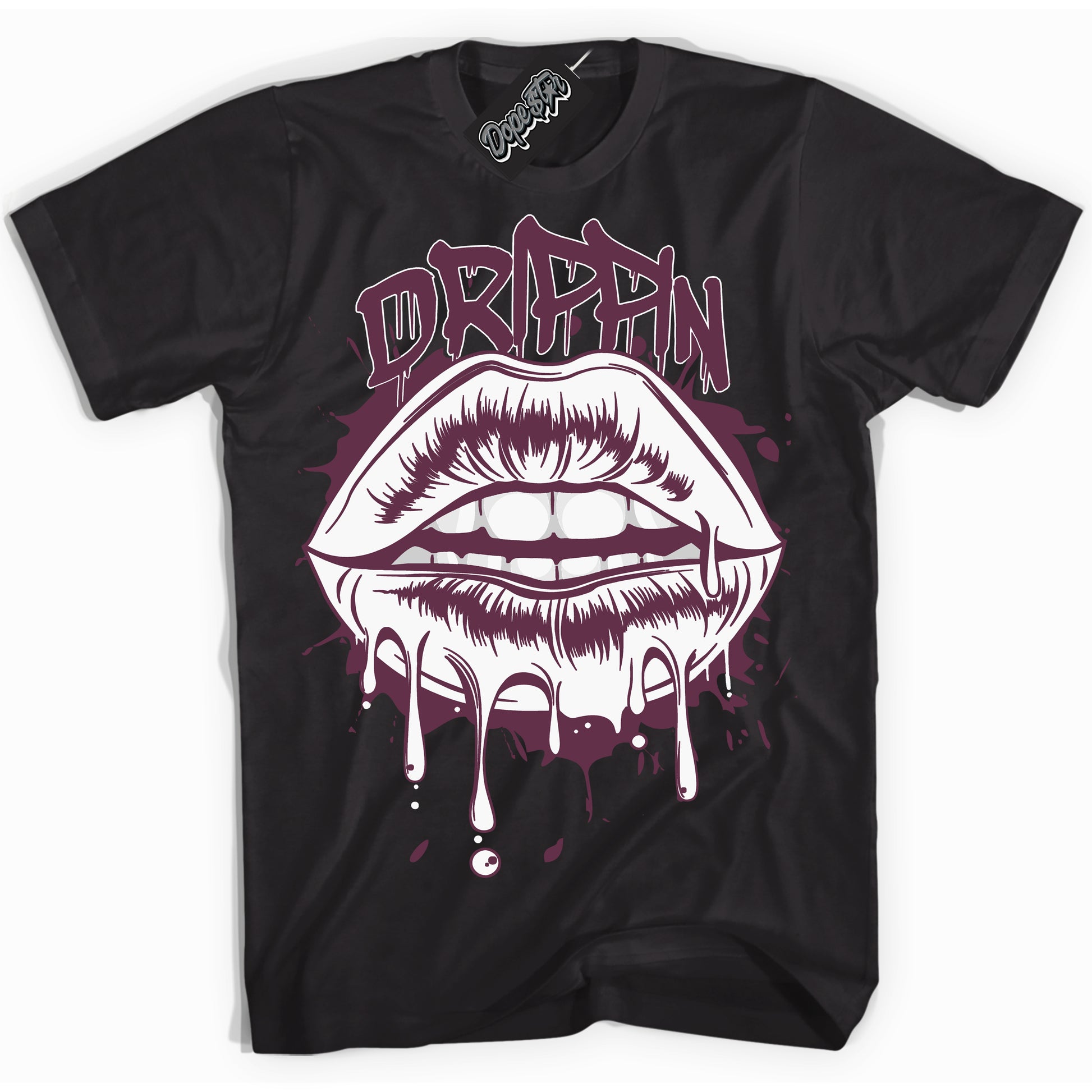Cool Black Shirt with “ Drippin” design that perfectly matches White Viotech Dunks.