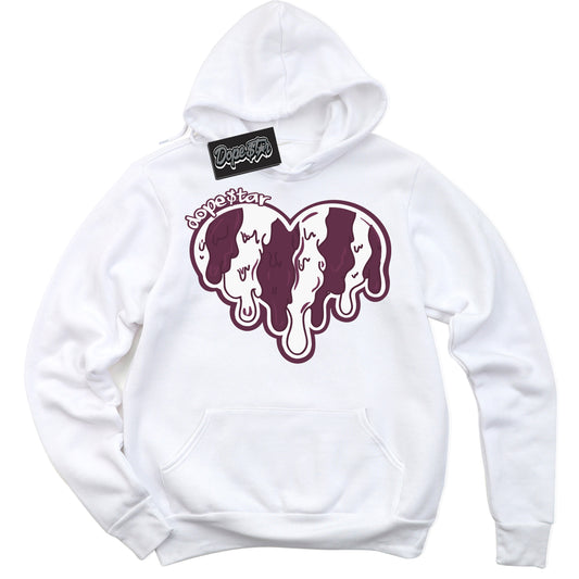 Cool White Hoodie with “ Melting Heart” design that Perfectly Matches White Viotech Dunks.
