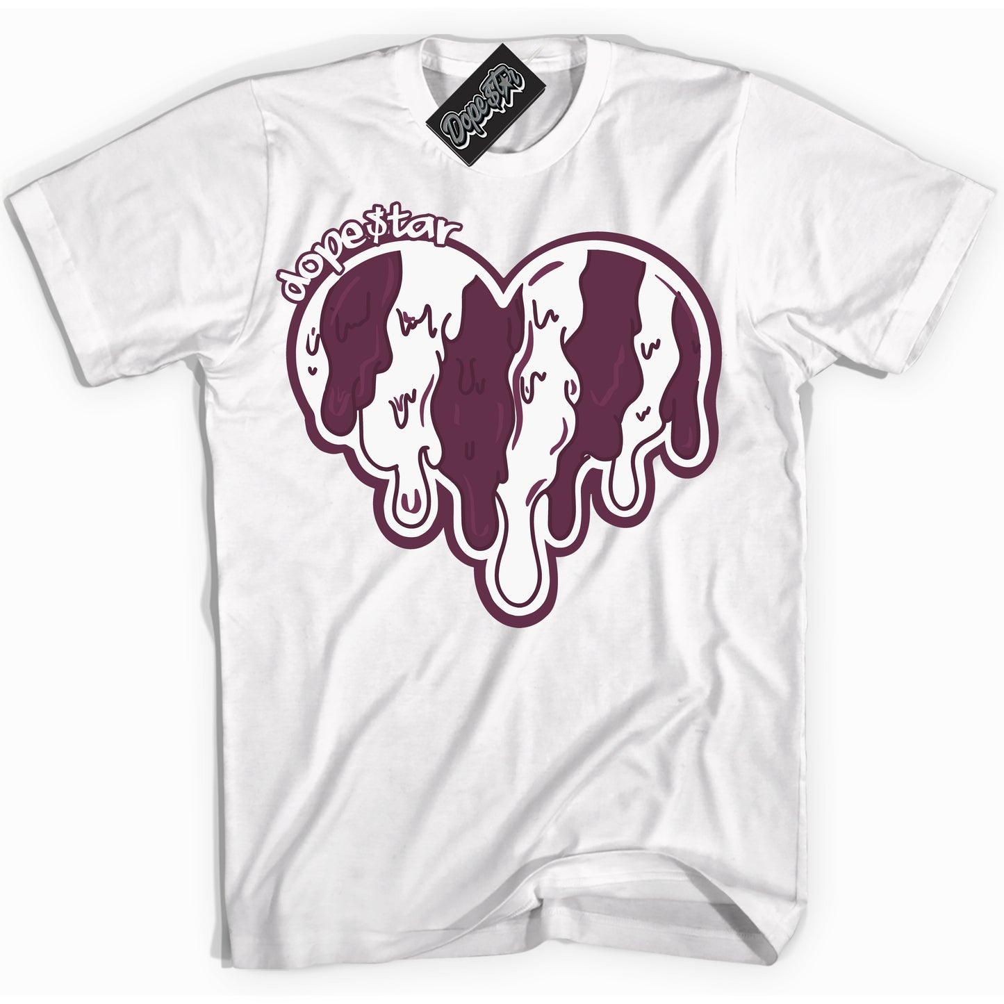 Cool White Shirt with “ Melting Heart” design that perfectly matches White Viotech Dunks.