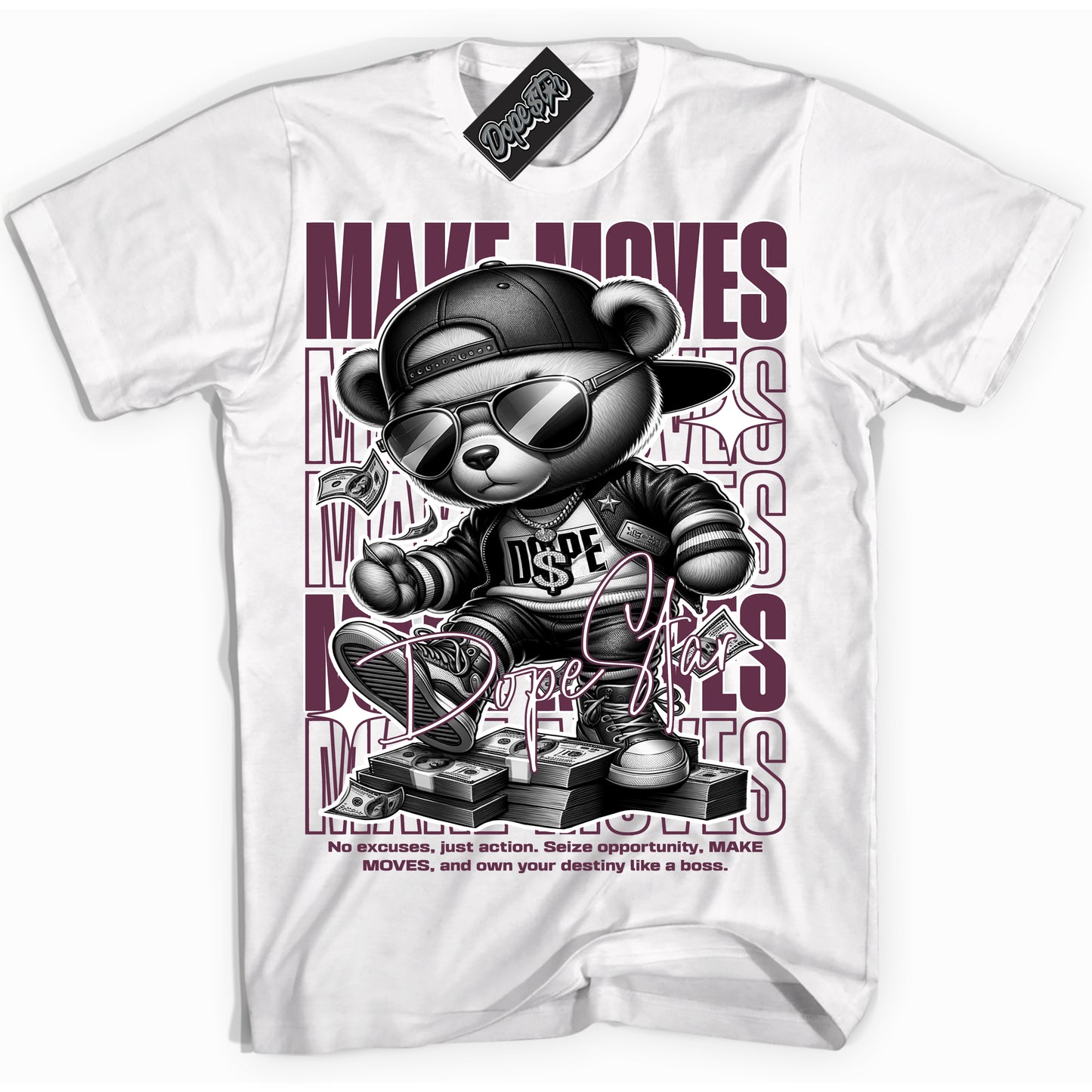 Cool White Shirt with “ Make Moves” design that perfectly matches White Viotech Dunks.