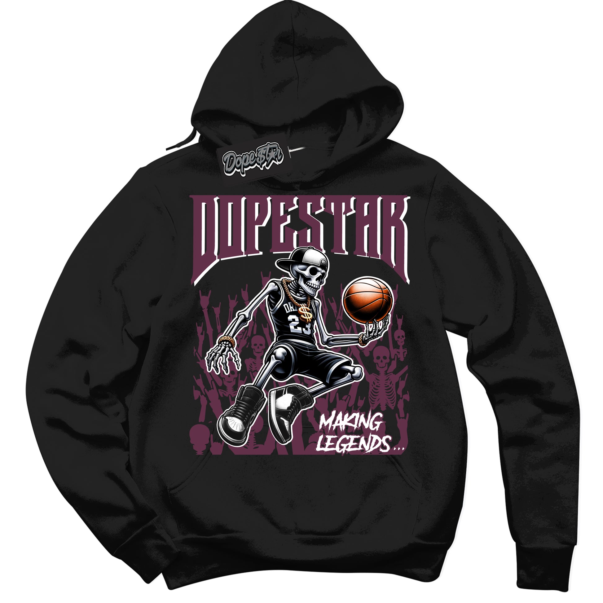 Cool Black Hoodie with “ Making Legends” design that Perfectly Matches White Viotech Dunks.