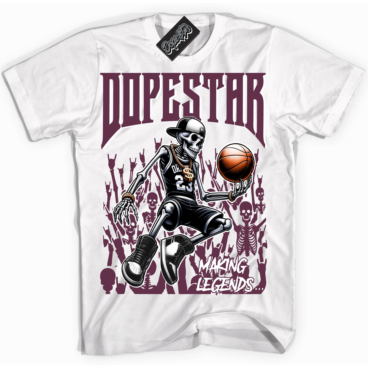 Cool White Shirt with “ Making Legends” design that perfectly matches White Viotech Dunks.