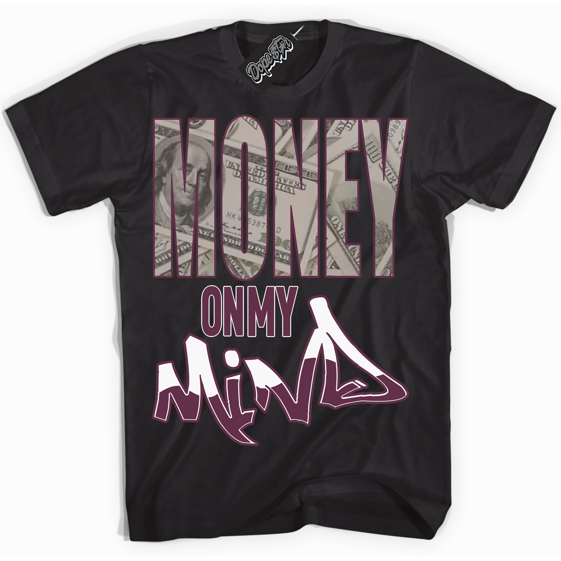 Cool Black Shirt with “ Money On My Mind” design that perfectly matches White Viotech Dunks.