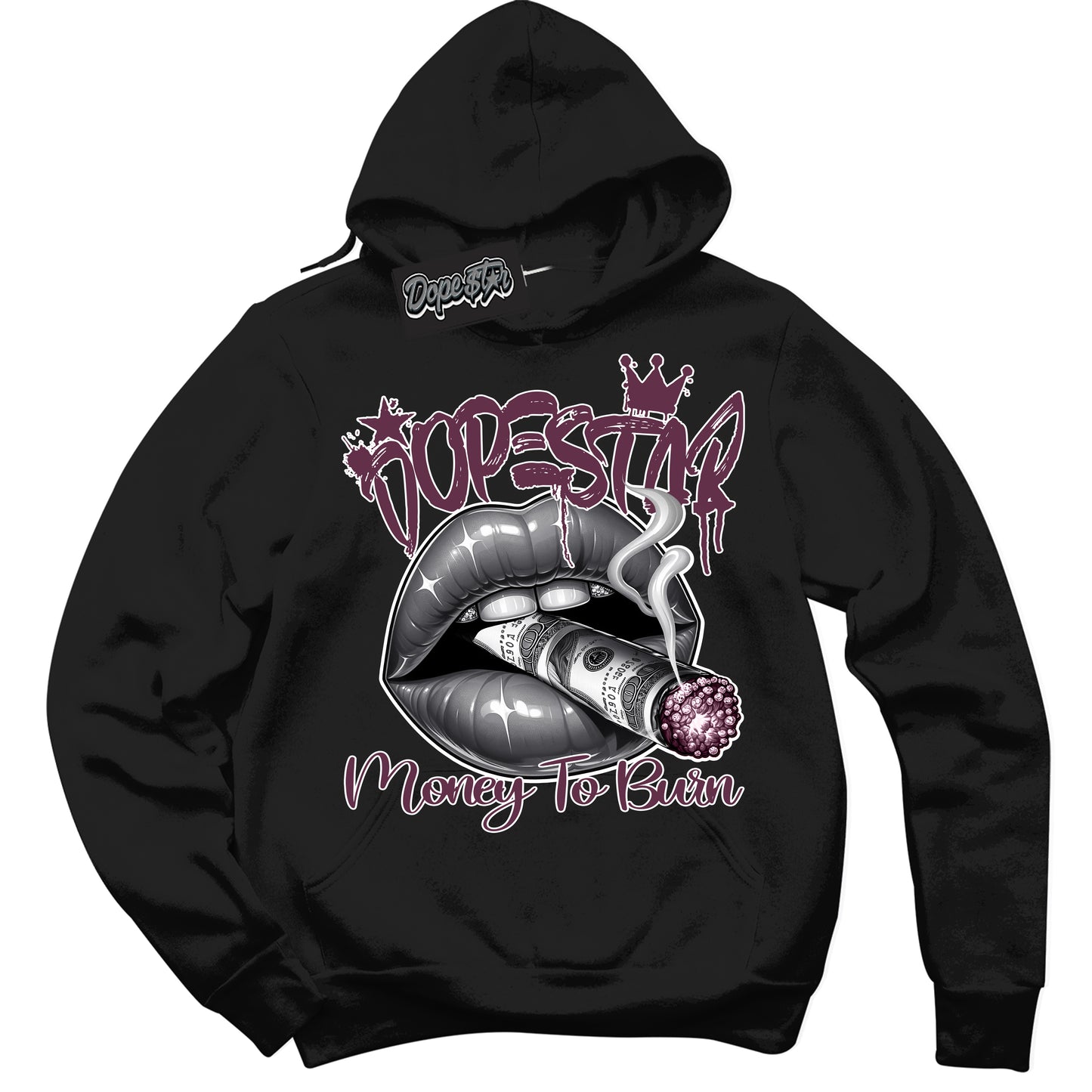 Cool Black Hoodie with “ Money To Burn” design that Perfectly Matches White Viotech Dunks.