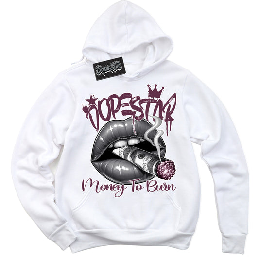 Cool White Hoodie with “ Money To Burn” design that Perfectly Matches White Viotech Dunks.
