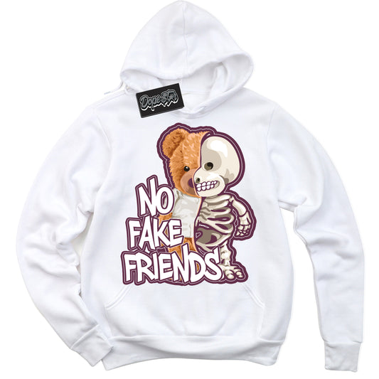 Cool White Hoodie with “ No Fake Friends” design that Perfectly Matches White Viotech Dunks.