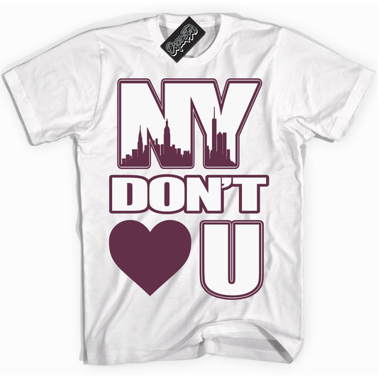 Cool White Shirt with “ NY Don't Love You” design that perfectly matches White Viotech Dunks.