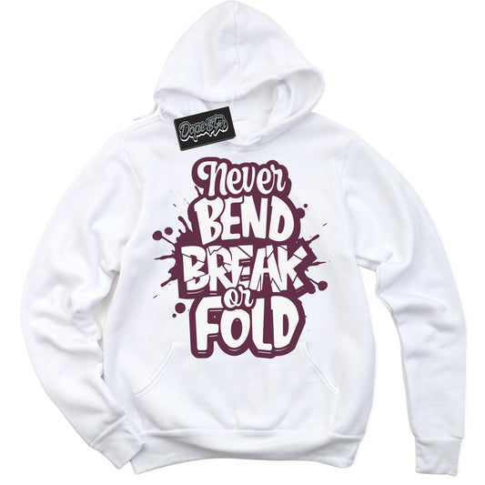 Cool White Hoodie with “ Never Bend Break Or Fold” design that Perfectly Matches White Viotech Dunks.