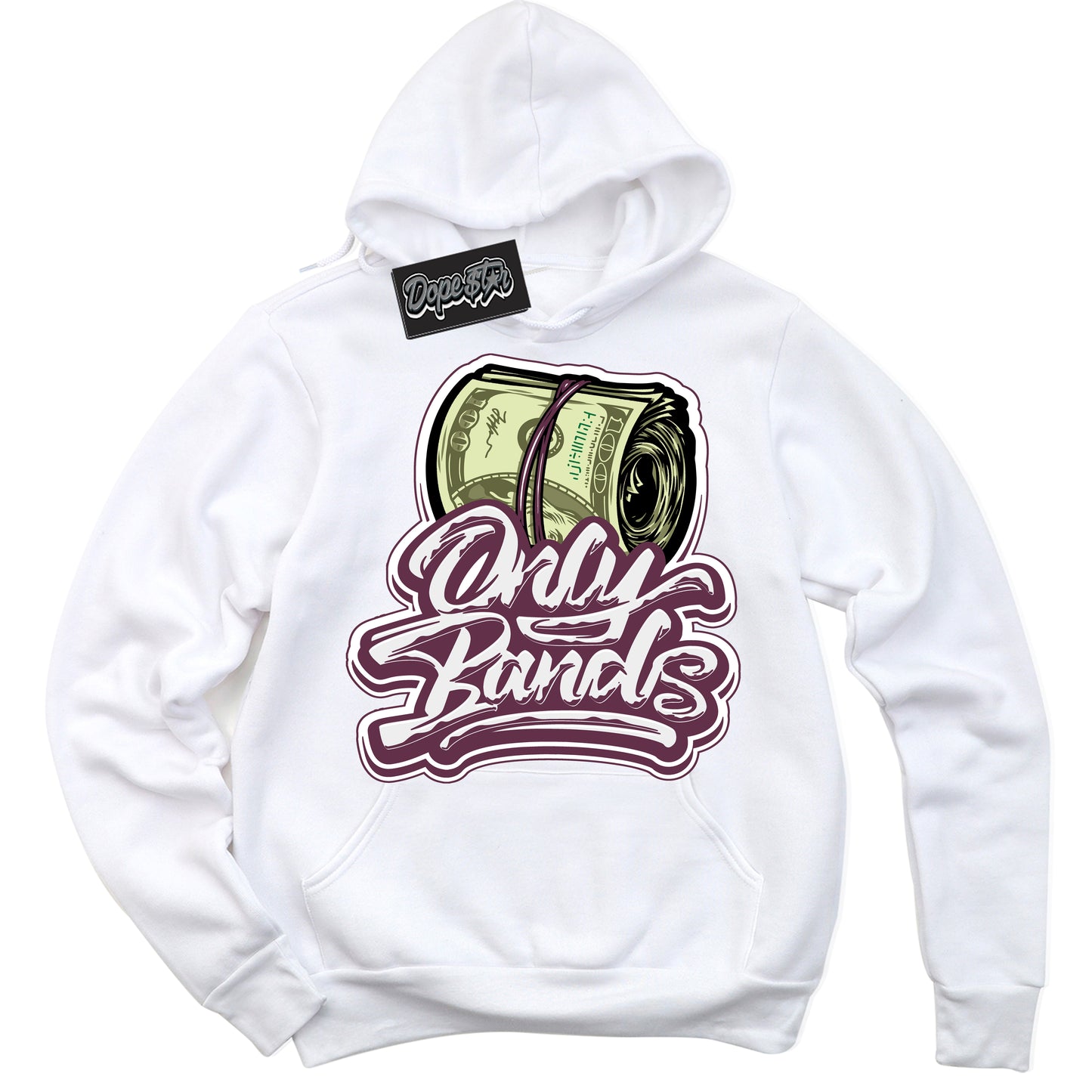 Cool White Hoodie with “ Only Bands” design that Perfectly Matches White Viotech Dunks.