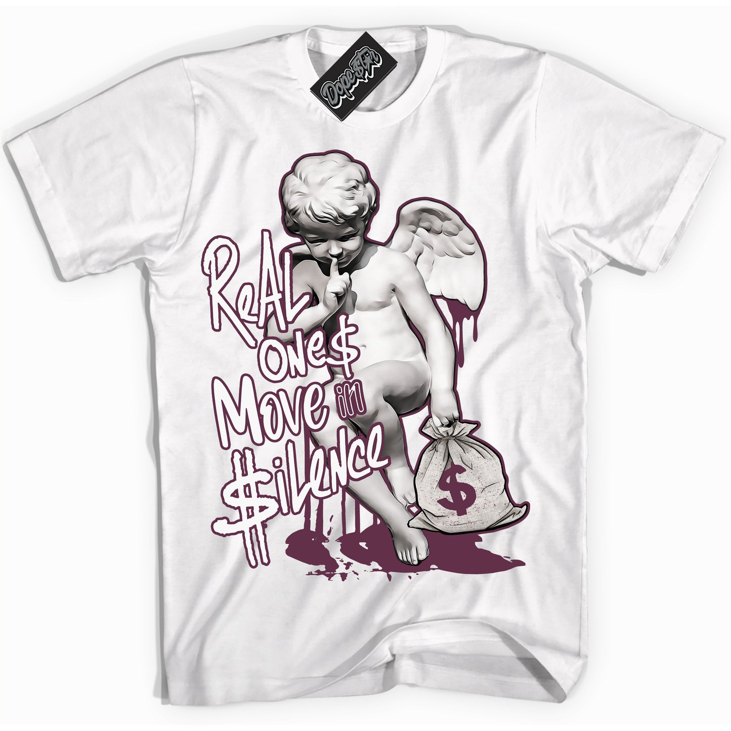 Cool White Shirt with “ Real Ones Cherub” design that perfectly matches White Viotech Dunks.