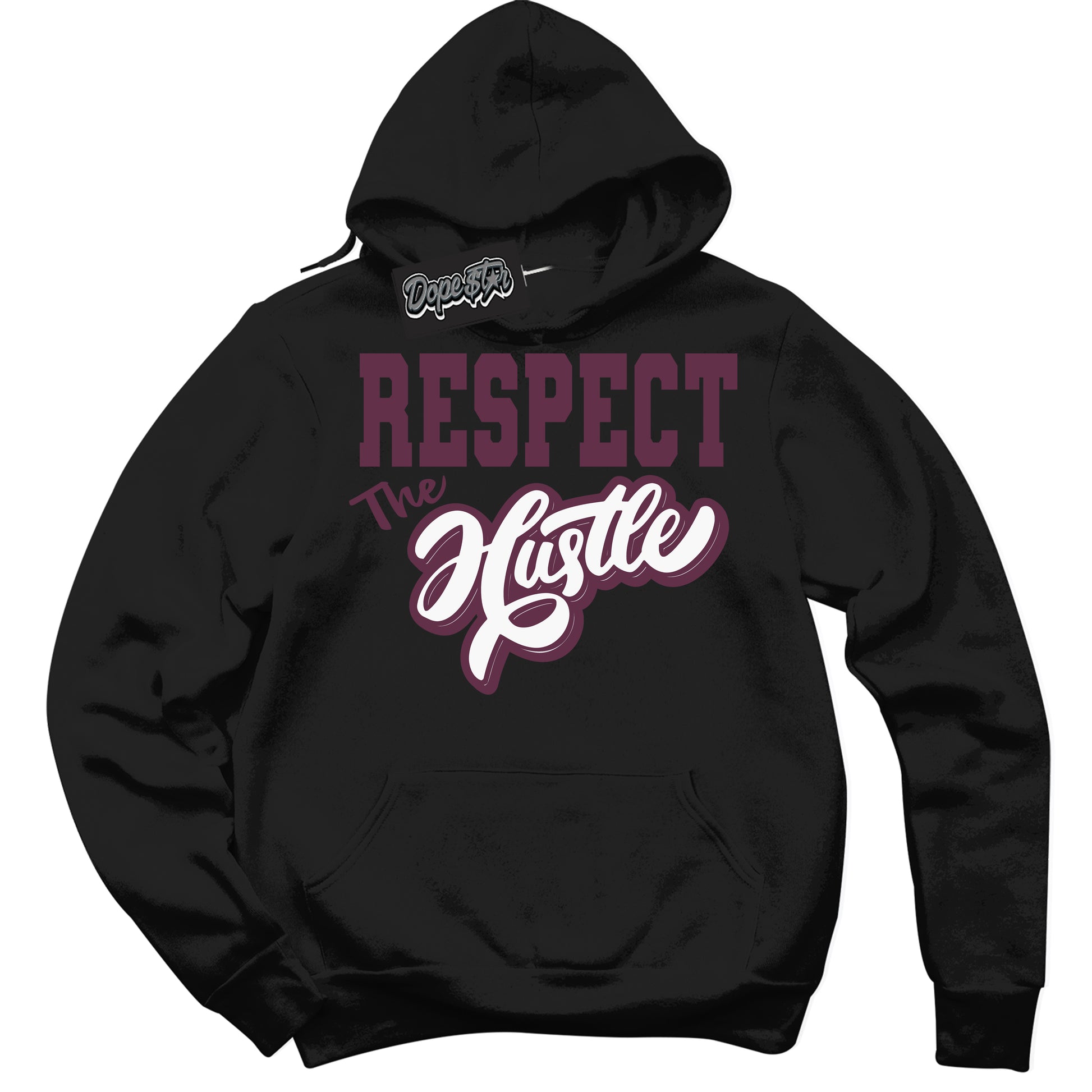 Cool Black Hoodie with “ Respect The Hustle” design that Perfectly Matches White Viotech Dunks.