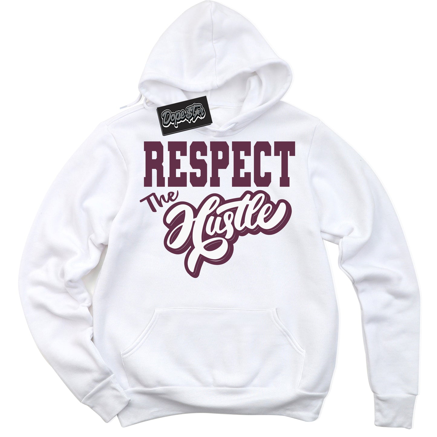 Cool White Hoodie with “ Respect The Hustle” design that Perfectly Matches White Viotech Dunks.