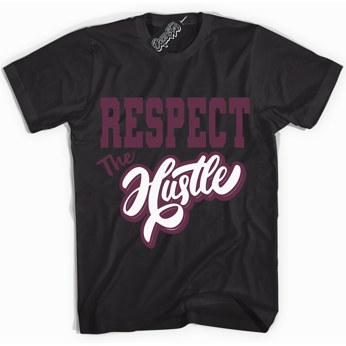 Cool Black Shirt with “ Respect The Hustle” design that perfectly matches White Viotech Dunks.
