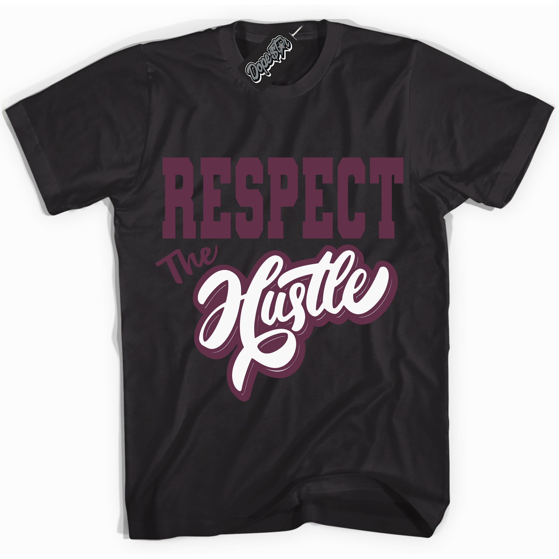 Cool Black Shirt with “ Respect The Hustle” design that perfectly matches White Viotech Dunks.
