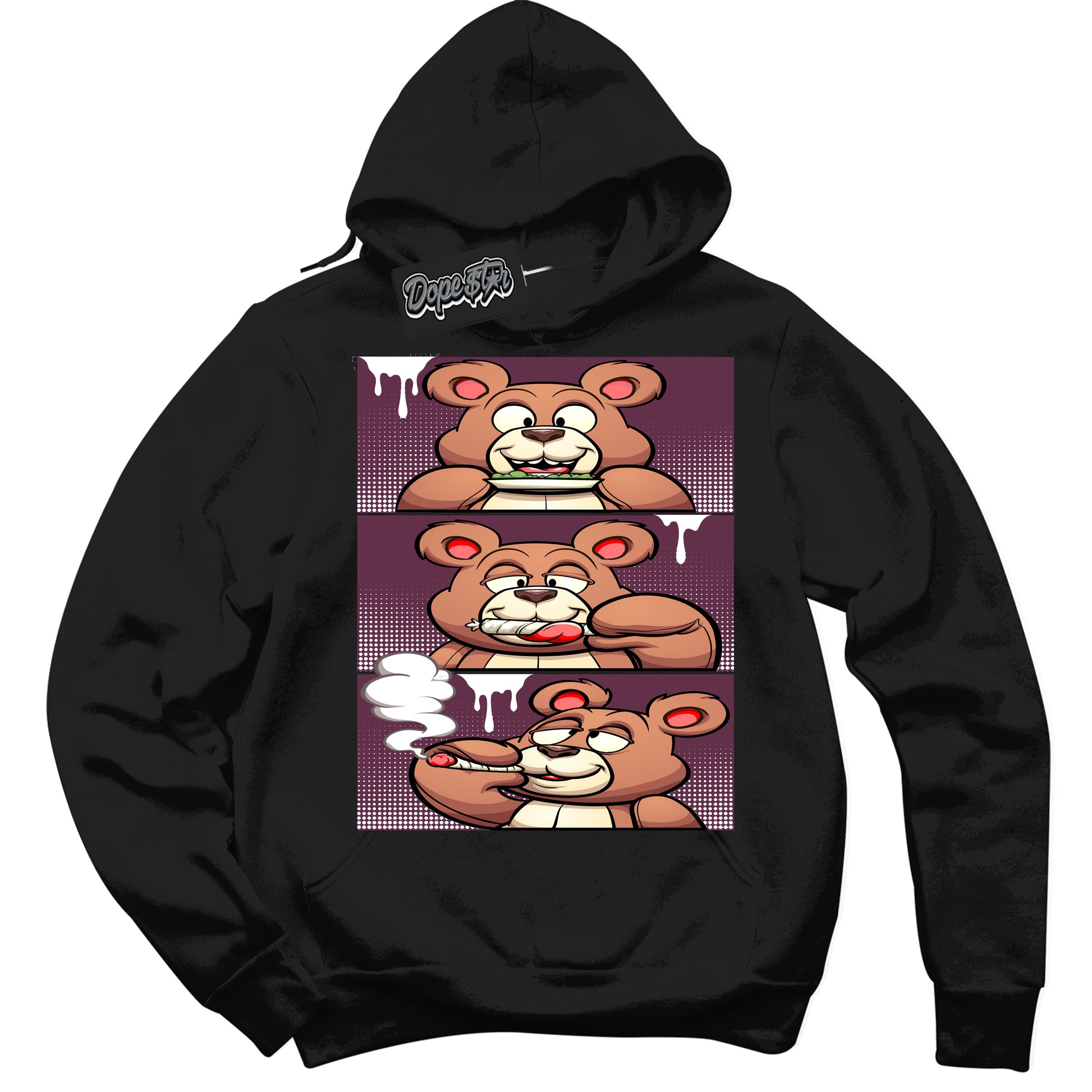 Cool Black Hoodie with “Roll It Lick It Smoke It” design that Perfectly Matches White Viotech Dunks.