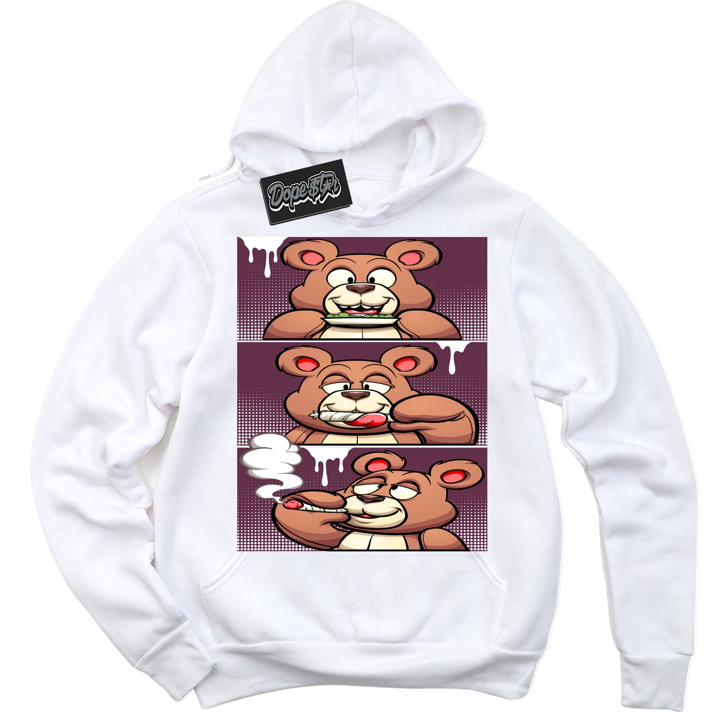 Cool White Hoodie with “Roll It Lick It Smoke It” design that Perfectly Matches White Viotech Dunks.