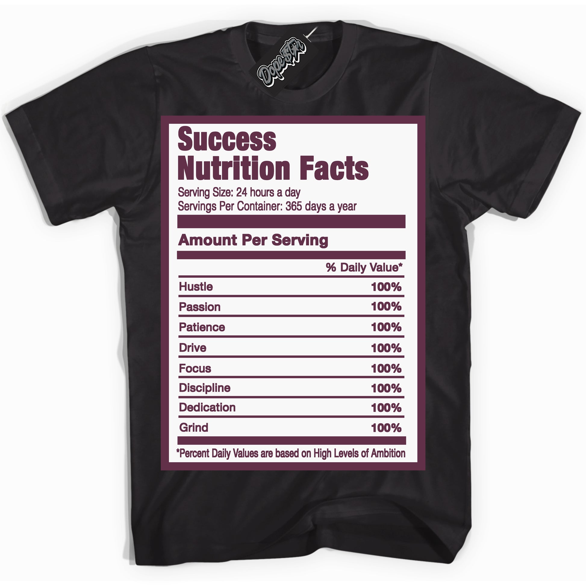 Cool Black Shirt with “ Success Nutrition” design that perfectly matches White Viotech Dunks.