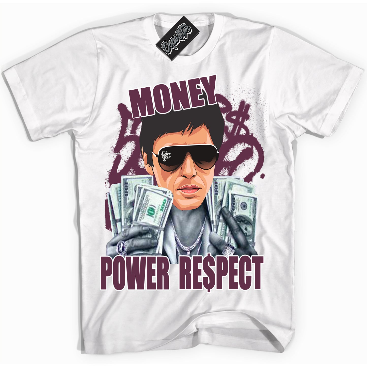 Cool White Shirt with  Tony Montana” design that perfectly matches White Viotech Dunks.