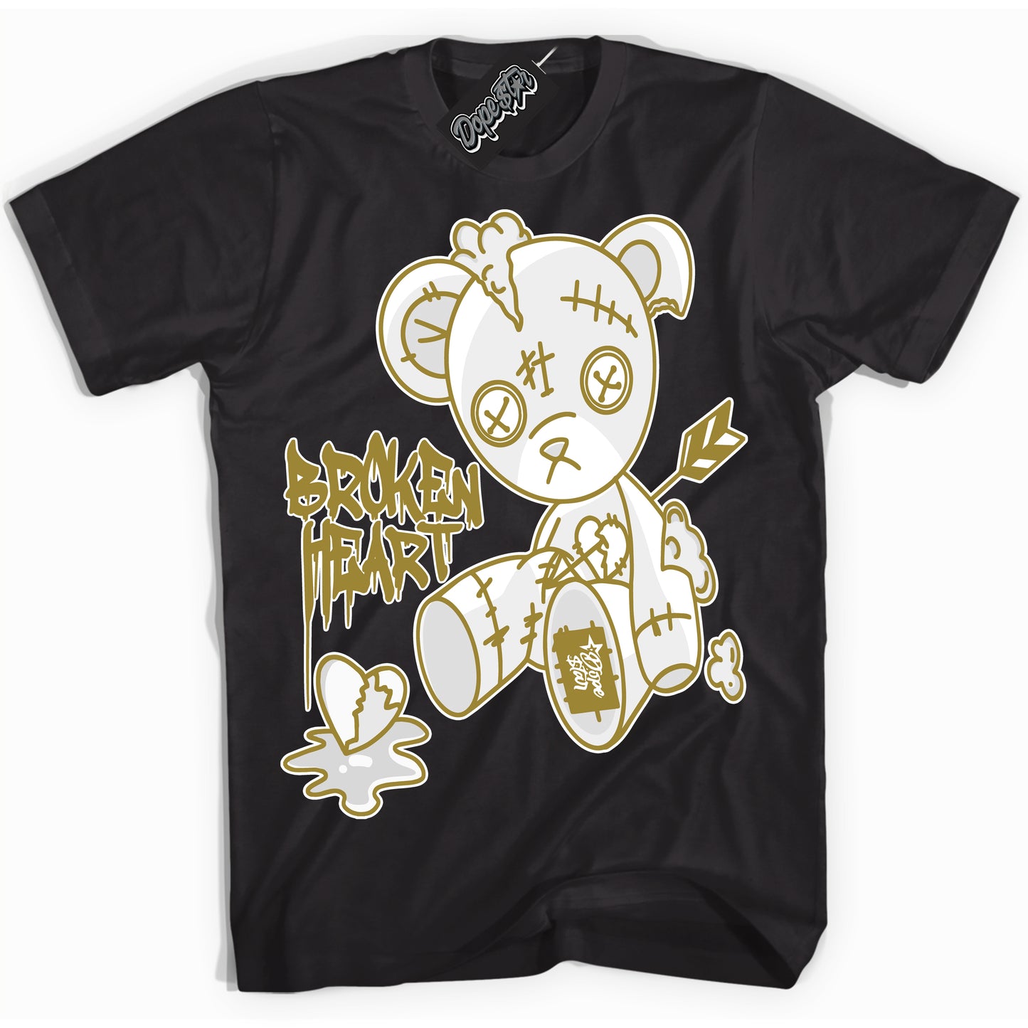 Cool Black Shirt with “Broken Heart Bear” design that perfectly matches Pacific Moss Dunks.