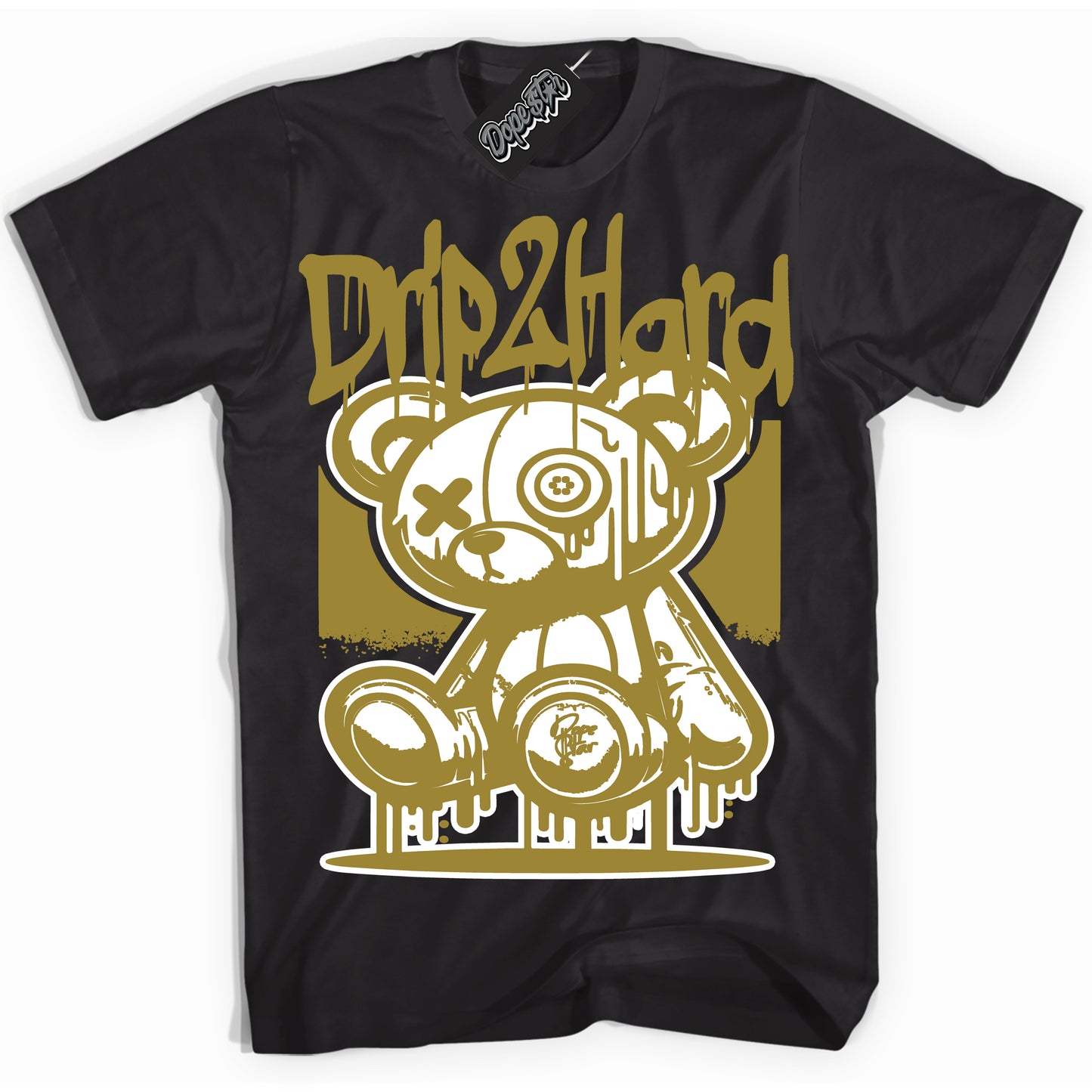 Cool Black Shirt with “Drip 2 Hard” design that perfectly matches Pacific Moss Dunks.