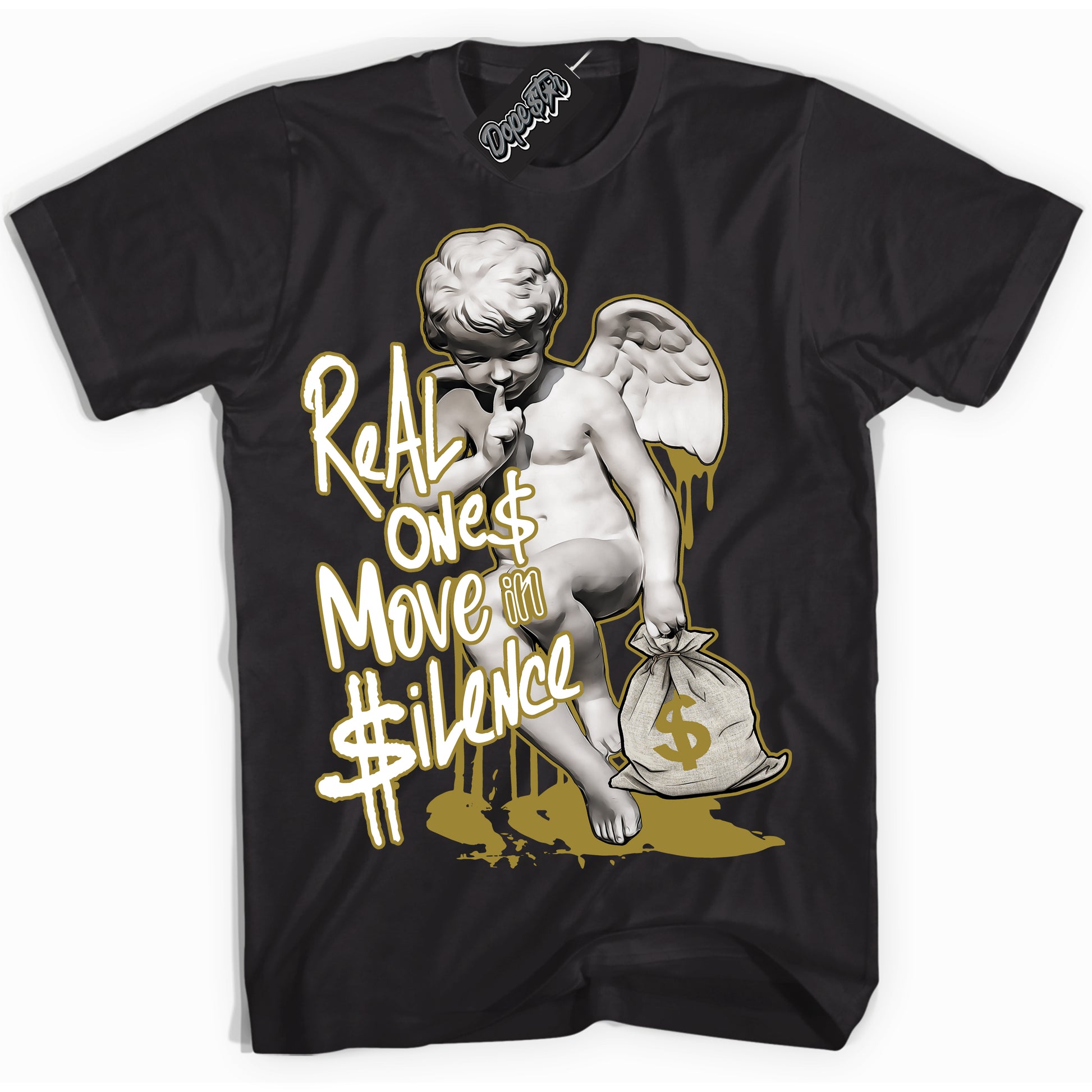 Cool Black Shirt with “Real Ones Cherub” design that perfectly matches Pacific Moss Dunks.