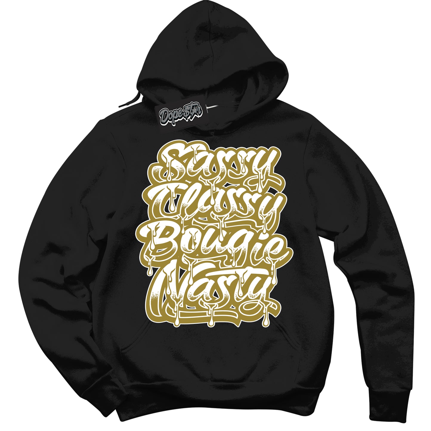 Cool Black Hoodie with “Sassy Classy” design that Perfectly Matches Pacific Moss Dunks.
