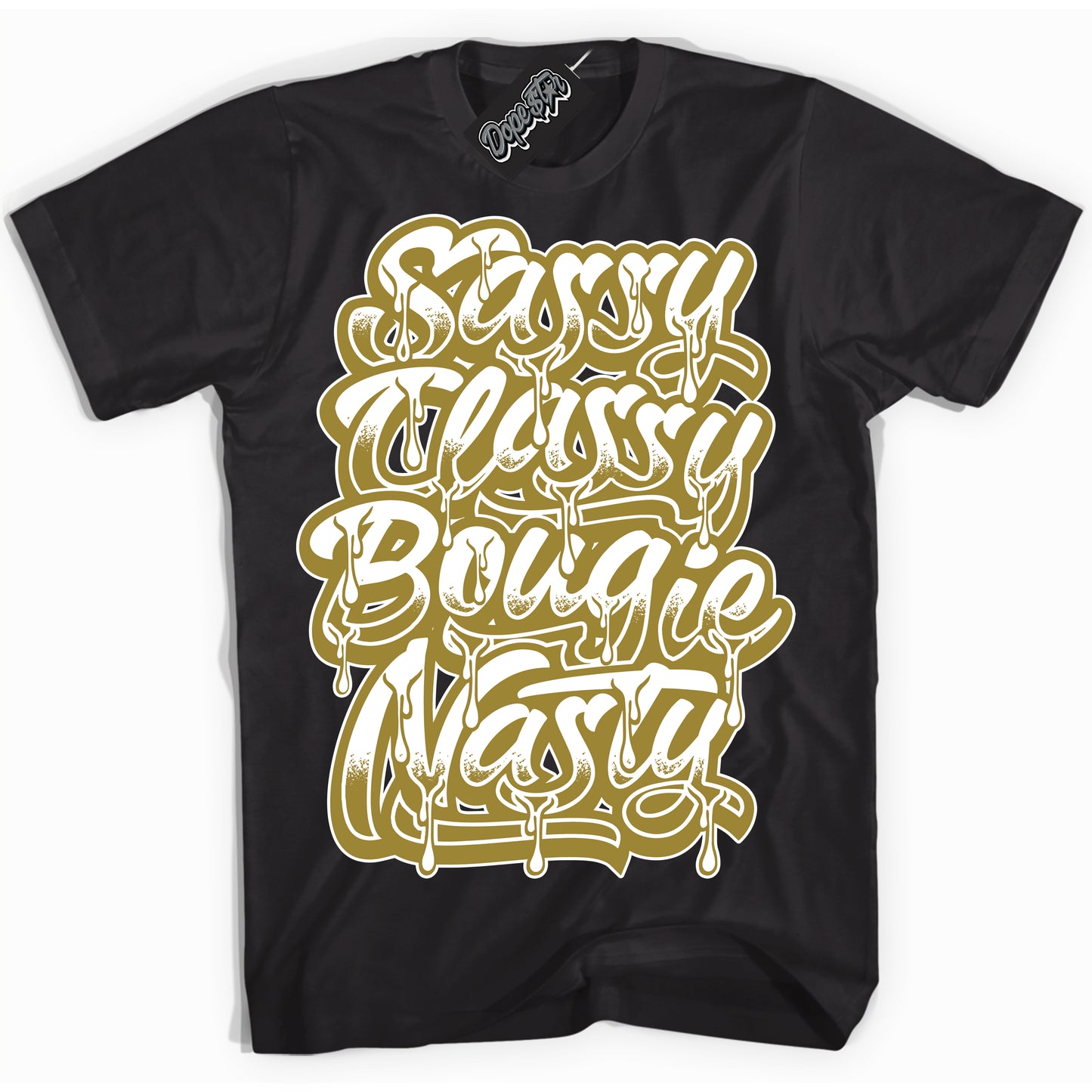 Cool Black Shirt with “Sassy Classy” design that perfectly matches Pacific Moss Dunks.