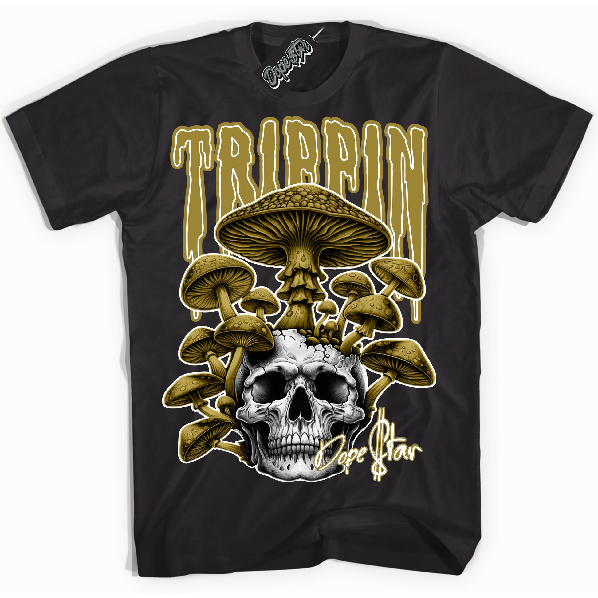 Cool Black Shirt with “Trippin” design that perfectly matches Pacific Moss Dunk.