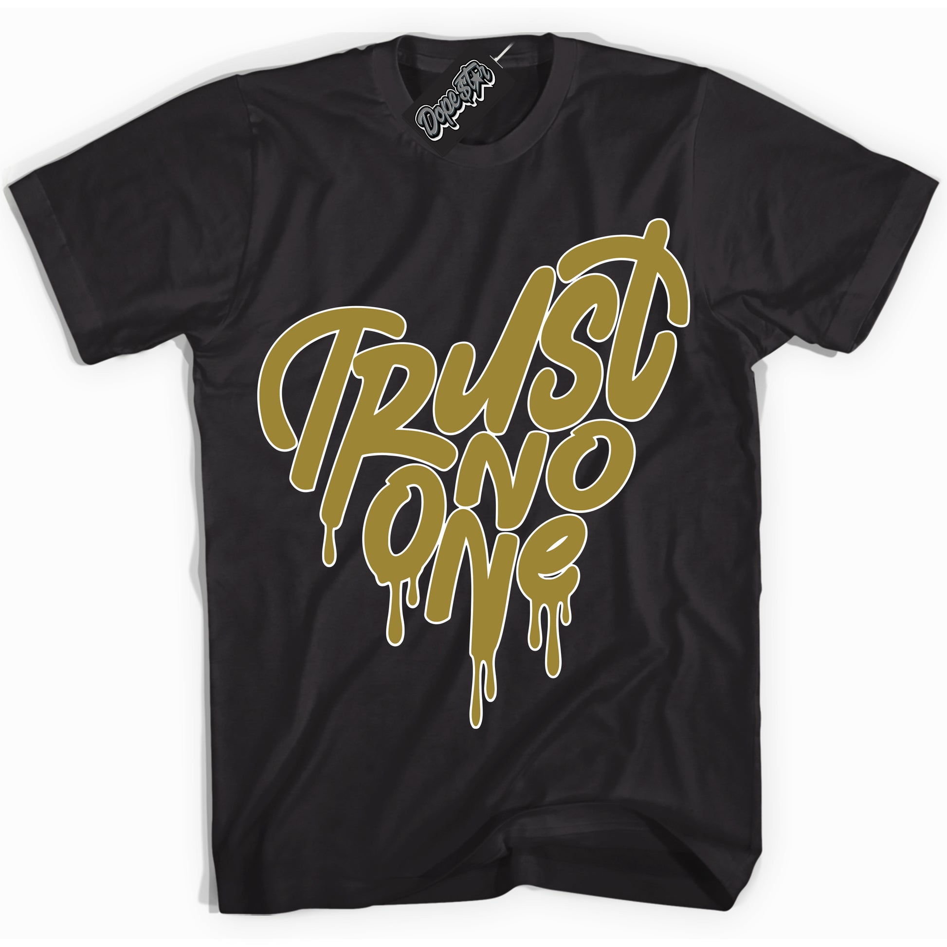 Cool Black Shirt with “Trust No One Heart” design that perfectly matches Pacific Moss Dunks.