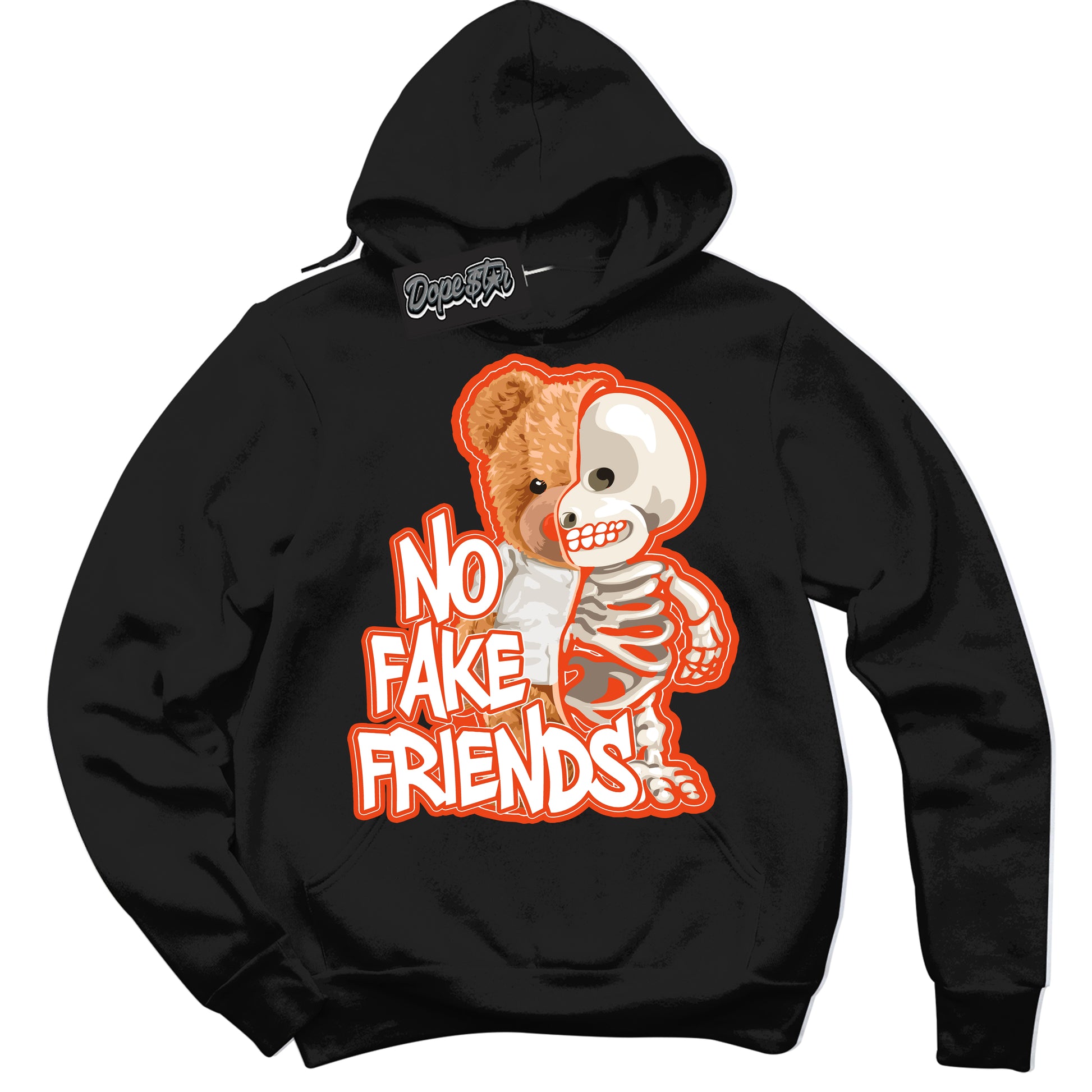 Cool Black Hoodie with “No Fake Friends” design that Perfectly Matches Cosmic Clay Dunk.
