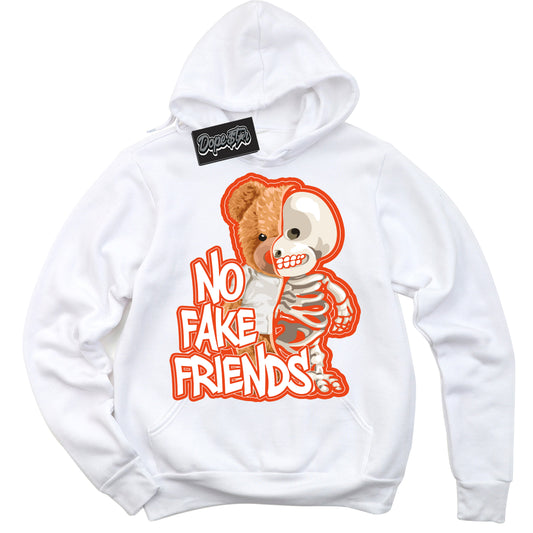 Cool White Hoodie with “No Fake Friends” design that Perfectly Matches Cosmic Clay Dunk.