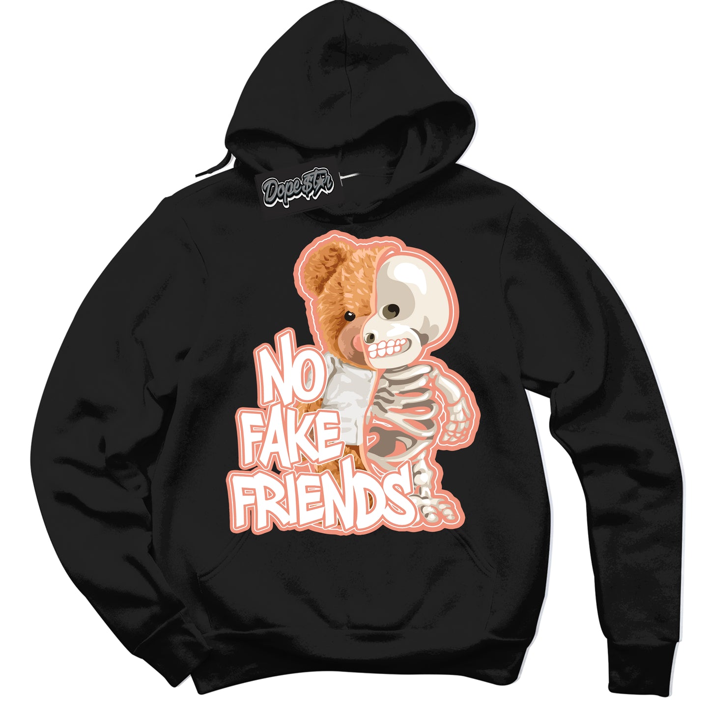 Cool Black Hoodie with “No Fake Friends” design that Perfectly Matches Light Wild Mango Dunk.
