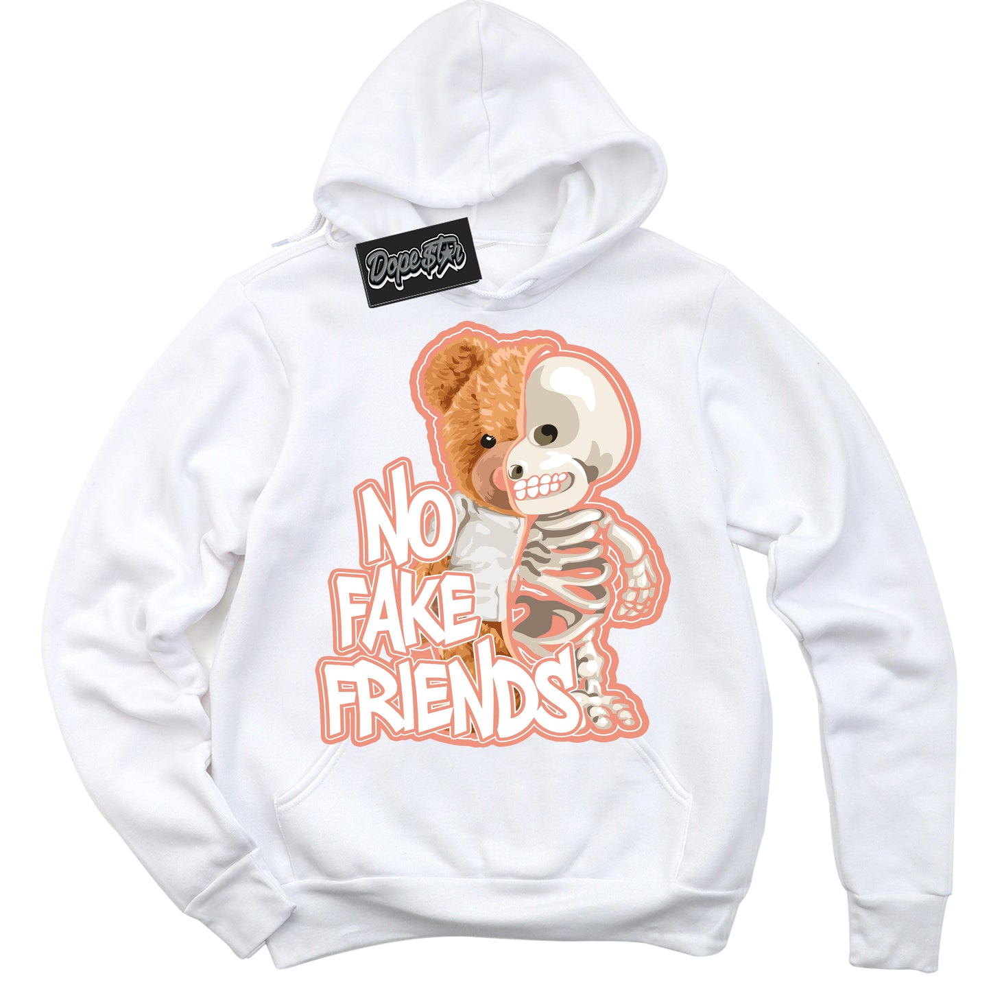 Cool White Hoodie with “No Fake Friends” design that Perfectly Matches Light Wild Mango Dunk.
