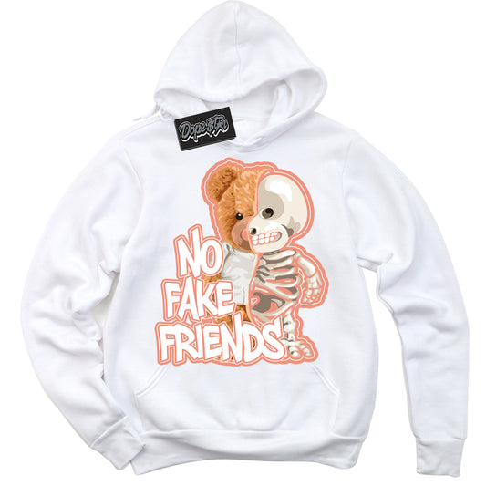 Cool White Hoodie with “No Fake Friends” design that Perfectly Matches Light Wild Mango Dunk.
