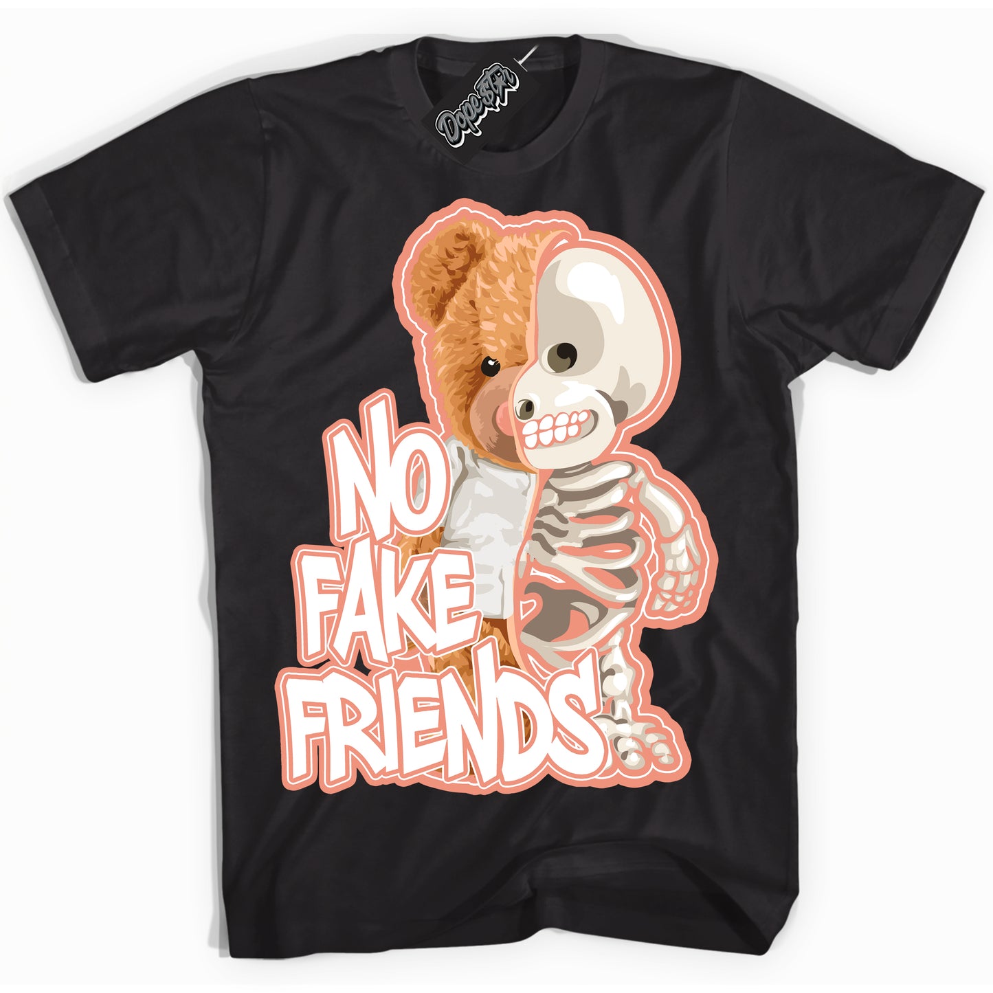 Cool Black Shirt with “No Fake Friends” design that perfectly matches Light Wild Mango Dunk.
