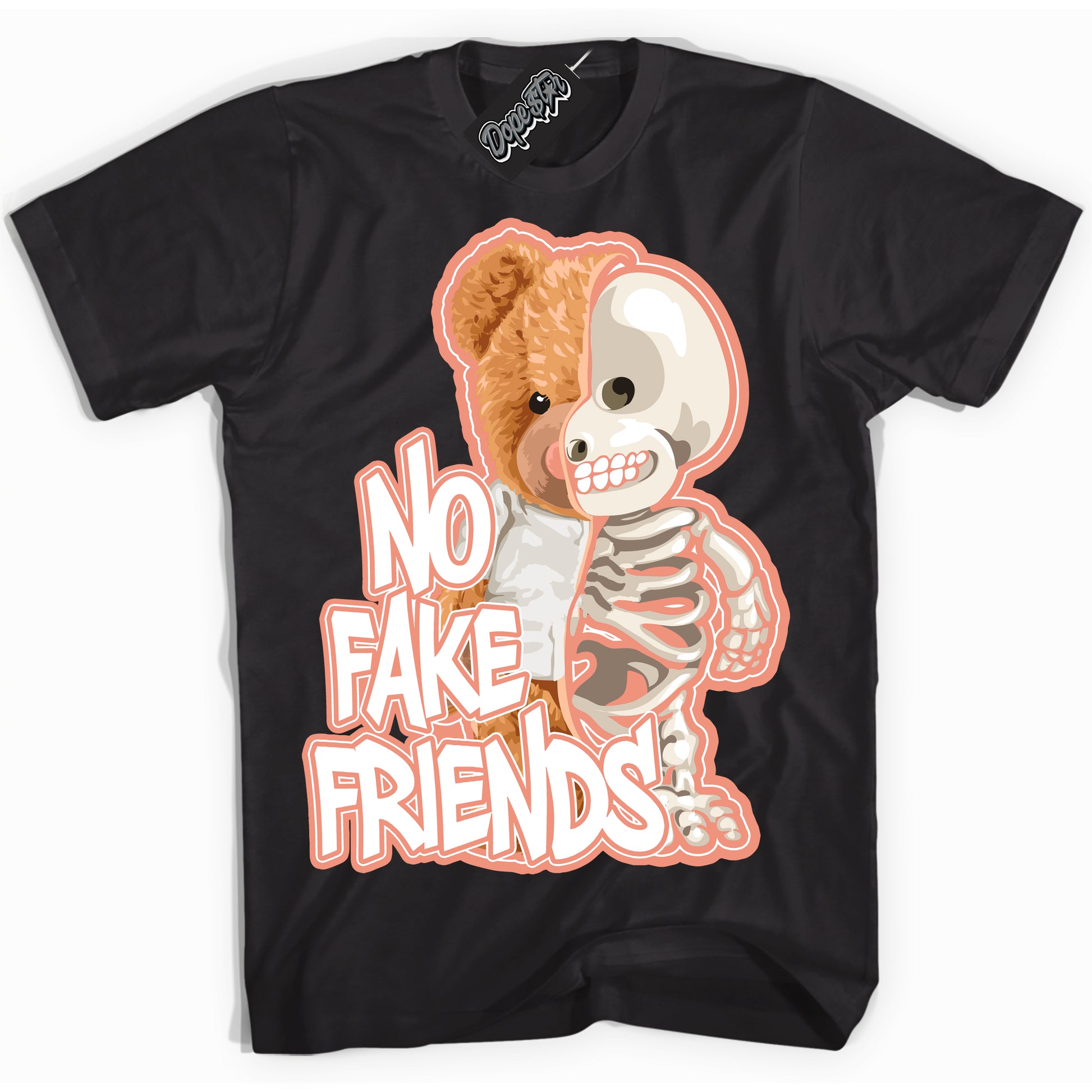 Cool Black Shirt with “No Fake Friends” design that perfectly matches Light Wild Mango Dunk.
