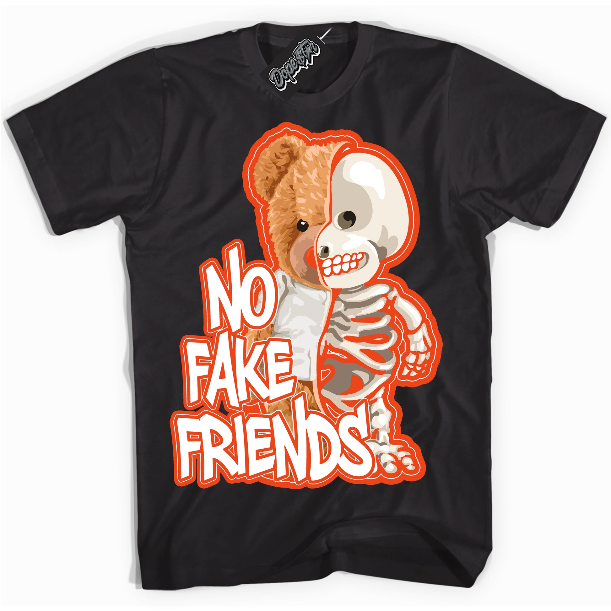 Cool Black Shirt with “No Fake Friends” design that perfectly matches Cosmic Clay Dunk.