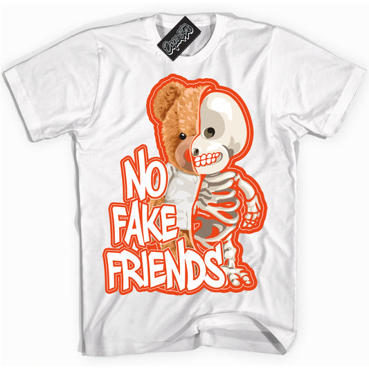 Cool White Shirt with “No Fake Friends” design that perfectly matches Cosmic Clay Dunk.